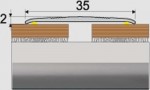 Přechodový profil 35 mm bez nivelace, samolepící - 270 cm - stříbro