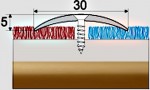 Přechodový profil 30 mm s nivelací 5 mm, šroubovací - 93 cm - zlato