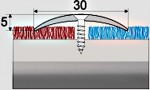 Přechodový profil 30 mm s nivelací 5 mm, šroubovací - 93 cm - stříbro