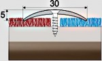 Přechodový profil 30 mm s nivelací 5 mm, šroubovací - 93 cm - světlá bronz