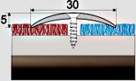 Přechodový profil 30 mm s nivelací 5 mm, šroubovací - 93 cm - tmavá bronz