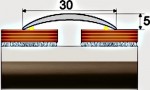 Přechodový profil 30 mm s nivelací 5 mm, samolepící - 270 cm - tmavá bronz