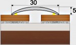 Přechodový profil 30 mm s nivelací 5 mm, samolepící - 270 cm - Třešeň