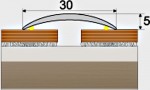 Přechodový profil 30 mm s nivelací 5 mm, samolepící - 270 cm - Javor