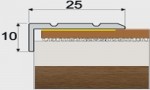 Schodový profil 25 x 10 mm, samolepící - 270 cm - Dub světlý