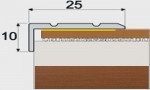 Schodový profil 25 x 10 mm, samolepící - 270 cm - Olše