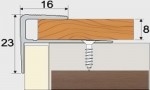 Schodový profil 23 x 15 mm, tl. 8 mm, šroubovací - 270 cm - buk světlý