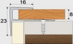 Schodový profil 23 x 15 mm, tl. 8 mm, šroubovací - 270 cm - dub světlý