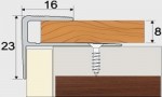 Schodový profil 23 x 15 mm, tl. 8 mm, šroubovací - 120 cm - kaštan