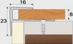 Schodový profil 23 x 15 mm, tl. 8 mm, šroubovací - 120 cm - hikora