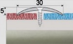 Přechodový profil 30 mm s nivelací 5 mm, šroubovací - 270 cm - inox