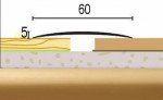 Přechodový profil 60 mm bez nivelace, šroubovací - 270 cm - zlato