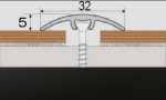 Přechodový profil UNIVERZÁLNÍ 32 mm s nivelací 5 mm, samolepící - 93 cm - tmavá bronz