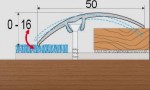 Přechodový profil 50 mm bez nivelace, samolepící - 270 cm - buk