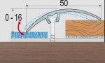 Přechodový profil 50 mm bez nivelace, samolepící - 270 cm - buk světlý