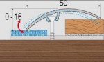 Přechodový profil 50 mm bez nivelace, samolepící - 270 cm - dub