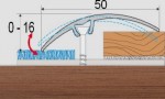 Přechodový profil 50 mm bez nivelace, samolepící - 270 cm - hikora