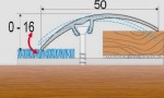 Přechodový profil 50 mm bez nivelace, samolepící - 270 cm - ořech zlatý