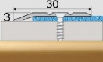 Ukončovací profil 30 mm, pro výškový rozdíl 3 mm, šroubovací, 90 cm - zlato