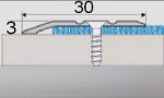 Ukončovací profil 30 mm, pro výškový rozdíl 3 mm, šroubovací, 90 cm - stříbro