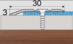 Ukončovací profil 30 mm, pro výškový rozdíl 3 mm, samolepící, 270 cm - afrezie