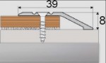 Ukončovací profil 39 mm, pro výškový rozdíl 8 mm, šroubovací, 270 cm - stříbro