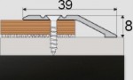 Ukončovací profil 39 mm, pro výškový rozdíl 8 mm, šroubovací, 270 cm - tmavá bronz