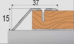 Ukončovací profil 37 mm, pro výškový rozdíl 15 mm, šroubovací, 90 cm - stříbro