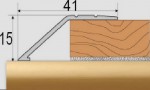 Ukončovací profil 41 mm, pro výškový rozdíl 15 mm, samolepící, 270 cm - zlato