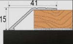 Ukončovací profil 41 mm, pro výškový rozdíl 15 mm, samolepící, 270 cm - tmavá bronz